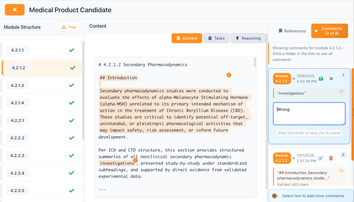 Collaboration interface screenshot